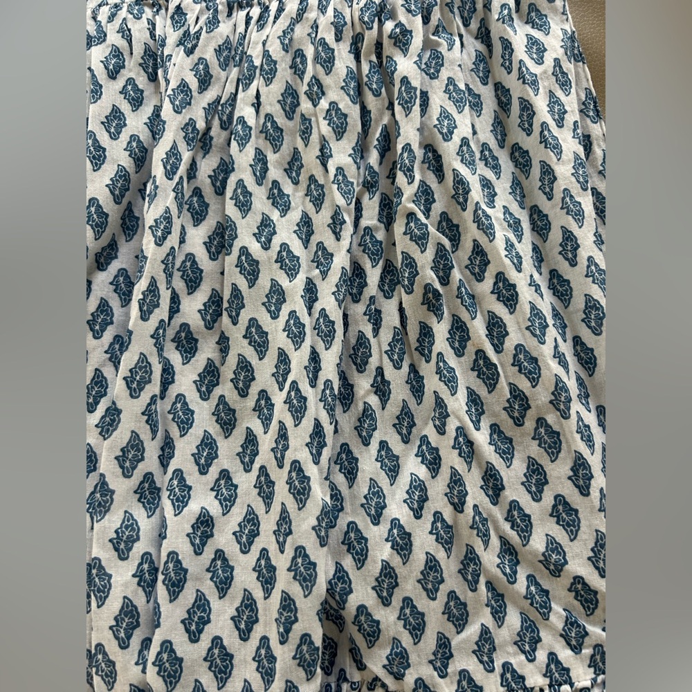 Zara Light Blue Tiered Maxi Skirt pockets cotton size S-M - Picture 6 of 6